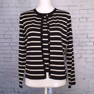 Ralph Lauren Striped Cardigan & Tank Set Petite